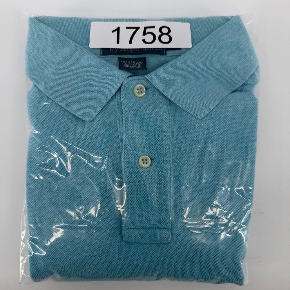 Polo Ralph Lauren Polo Shirt Mens L Blue Yellow‎ Pony Logo Short Sleeve Pique